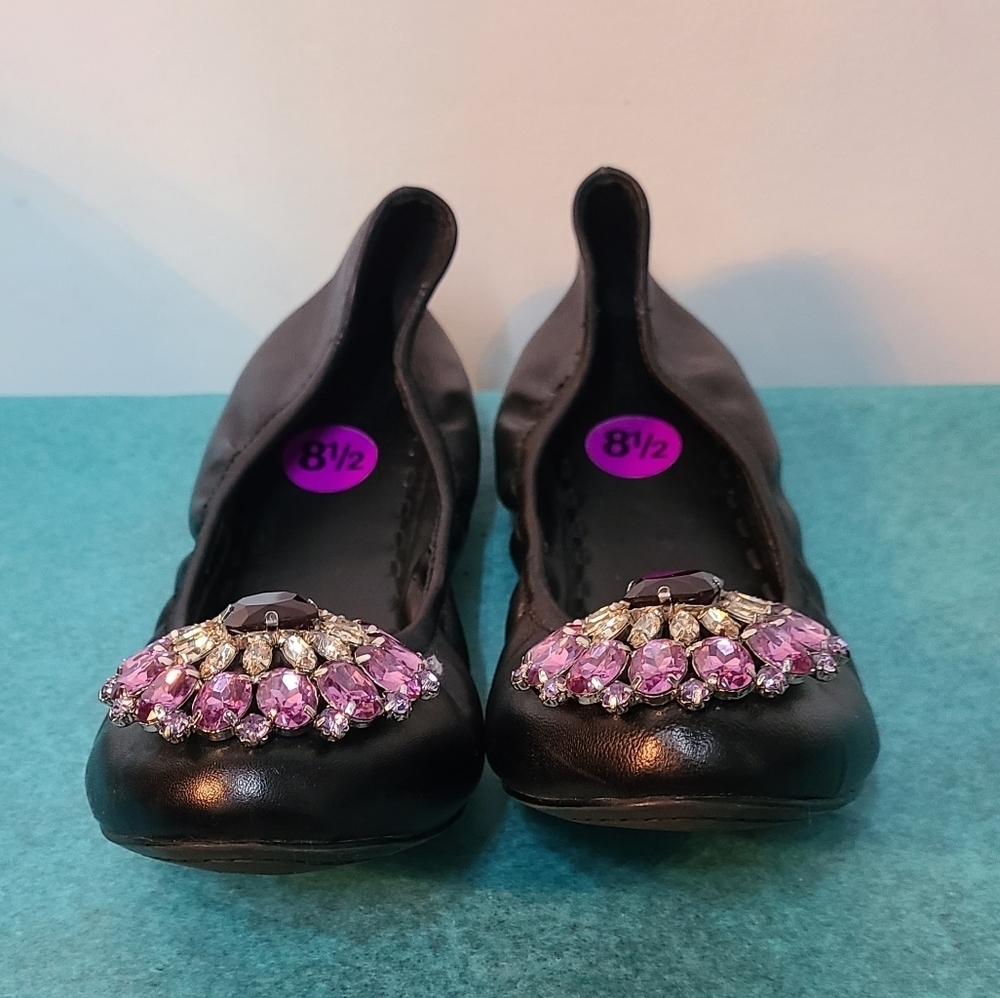 Kelsi Dagger Rhinestone Toe Ballet Flats - Picture 10 of 12
